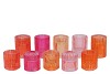 BICOLORE CANDLE H ORANGE MIX ROUND ASS SET OF 2 5,5X7CM