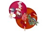 BICOLORE CANDLE H COLOR MIX ROUND ASS SET OF 2 5,5X7CM NM