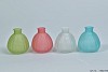 DIAMOND MIX GLASS BOTTLE SPHERE SHADED RIBBED 7X8CM ASSORTED A PIECE