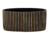 STRIPES BLACK GOLD OVAL POT 27X15X13CM NM
