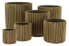 STRIPES GREEN GOLD CYLINDER POT 11X10CM NM