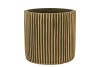 STRIPES GREEN GOLD CYLINDER POT 15X14CM NM