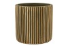 STRIPES GREEN GOLD CYLINDER POT 17X16CM NM