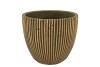 STRIPES GREEN GOLD EGG POT 14X13CM NM