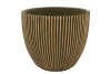STRIPES GREEN GOLD EGG POT 16X15CM NM