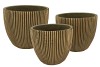 STRIPES GREEN GOLD EGG POT 16X15CM NM