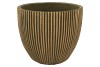 STRIPES GREEN GOLD EGG POT 18X17CM NM