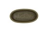 STRIPES GREEN GOLD OVAL POT 15X9X9CM NM