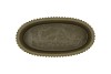 STRIPES GREEN GOLD OVAL POT 19X10X10CM NM