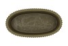 STRIPES GREEN GOLD OVAL POT 23X12X11CM NM