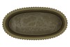 STRIPES GREEN GOLD OVAL POT 27X15X13CM NM