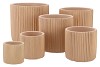 STRIPES SAND GOLD CYLINDER POT 11X10CM NM