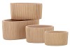 STRIPES SAND GOLD OVAL POT 19X10X10CM NM