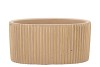 STRIPES SAND GOLD OVAL POT 23X12X11CM NM