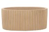 STRIPES SAND GOLD OVAL POT 27X15X13CM NM