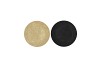 MELAMINE SHINE BLACK/GOLD PLATE ROUND ASS 18X18X2CM