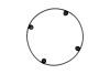CANDLE HOLDER BLACK RING METAL 30CM