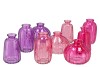 DAYAH PRETTY PINK GLASS BOTTLE ASS S/3 7X11CM