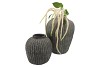 GAMLA GREY POT ALLOVER STRIPES 34X34X46CM