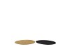 MELAMINE SHINE BLACK/GOLD PLATE ROUND ASS 22X22X2CM