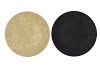 MELAMINE SHINE BLACK/GOLD PLATE ROUND ASS 40X40X2CM