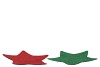MELAMINE SHINE GREEN/RED PLATE STAR 28X28X1CM