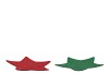 MELAMINE SHINE GREEN/RED PLATE STAR 24X24X1CM
