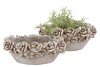 CONCRETE SAINT ANTIQUE FLOWER BOWL OVAL 28X16X12CM NM