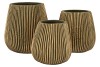 STRIPES GREEN GOLD POT 12X13CM NM