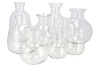 MIRA CLEAR GLASS CONE NECK SPHERE VASE 16X16X17CM