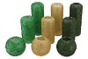 SPARKLY GREEN/CHAMPAGNE T-LIGHTS S/3