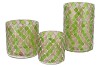 GLOWING MOSAIC GREEN/SAND T-LIGHTS 10X15CM