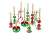 COSMO FOILED RED/GREEN BALL CANDLE HOLDER ASS 7X7X18CM