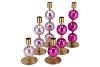 COSMO FOILED PRETTY PINK BALL CANDLE HOLDER ASS 7X7X18CM