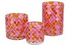 GLOWING MOSAIC FUCHSIA/ORANGE T-LIGHTS 10X15CM