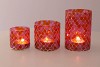 GLOWING MOSAIC FUCHSIA/ORANGE T-LIGHTS 10X15CM