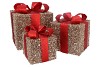 SPARKLE RED/GOLD GIFTBOX WITH LED S/3 25X20CM