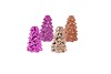 JADA FUCHSIA/PINK X-MAS TREE CANDLE HOLDER ASS 15X10CM