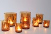 JOLLY TRANSPARENT BROWN T-LIGHTS ASS 15X15CM