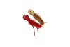DECO SHINE BIRD CLIP RED/GOLD 16CM ASS PER 2 NM
