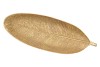 WOOD TRAY LEAF STRAIGHT GOLD 40X14X3CM