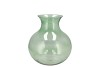 MIRA GREEN GLASS CONE NECK SPHERE VASE 16X16X17CM