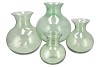 MIRA GREEN GLASS CONE NECK SPHERE VASE 16X16X17CM