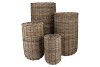 RATTAN IVY CAULDRON NATURAL SET 4 25X43/35X60/44X75/50X93CM