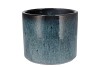 JAVEA CILINDER POT GLAZED BLUE 17X15CM NM