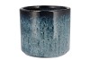 JAVEA CILINDER POT GLAZED BLUE 20X18CM NM