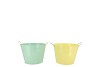 ZINC BASIC PASTELGREEN/YELLOW EARS BUCKET 16X14CM