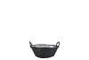 WICKER BASKET LOW WITH EARS BLACK BOWL 16X8CM