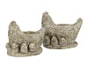 CONCRETE FARM GREY CHICKEN FAMILY PLANTER 18X13X15CM NM