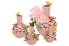 BIRD PINK LIGHT VASE TUBE 16X17CM NM